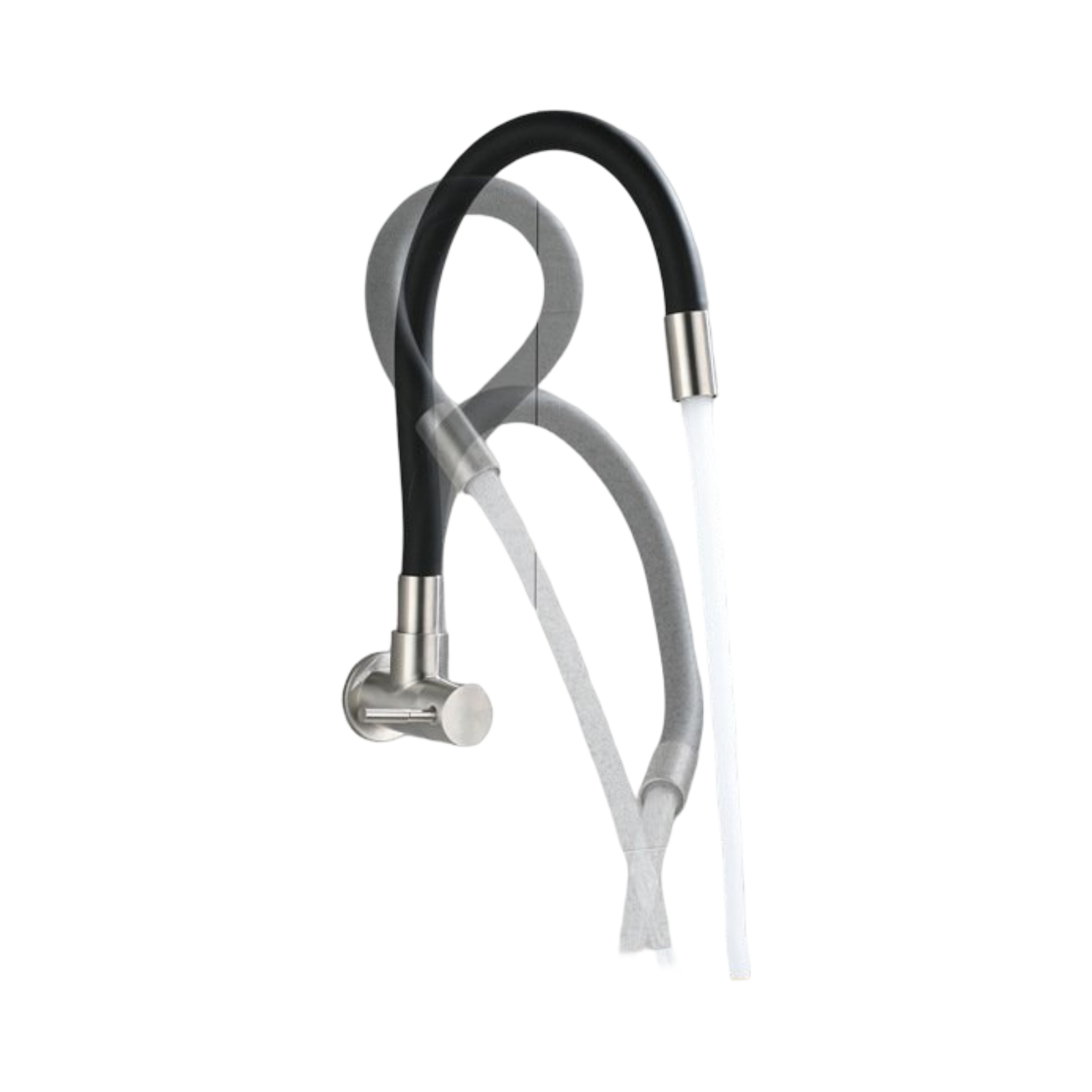 canilla cocina pico movil mm negra flex.