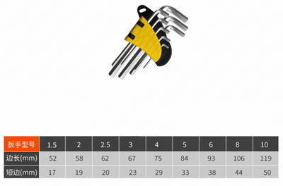 Juego de Llaves Allen Cortas 9 Piezas