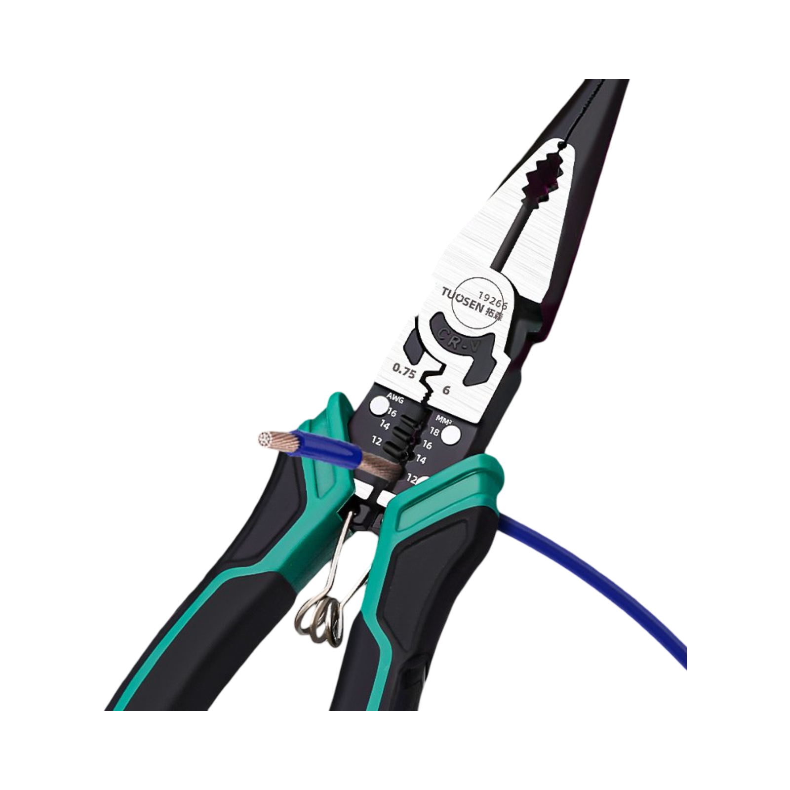 pinza punta fina tottal pro verde 8.00".