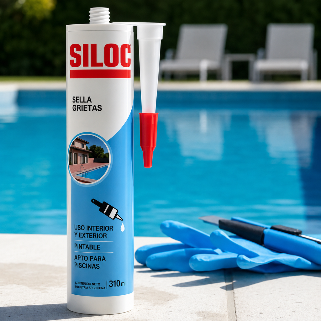 Adhesivo de Poliuretano Siloc Gris 420 g para Grietas y Construcción