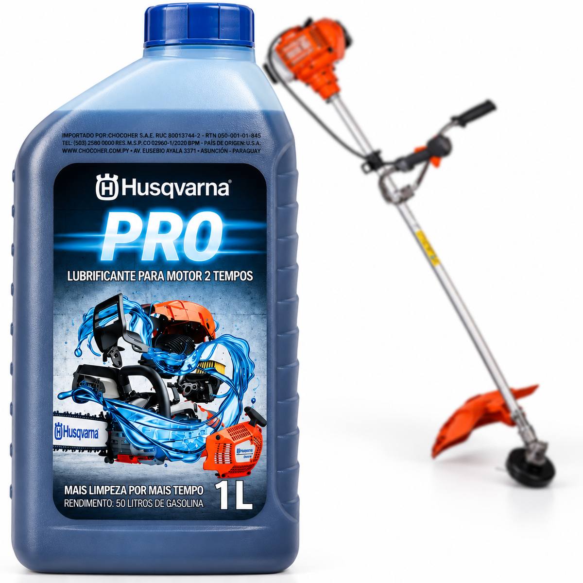 Aceite 2T Husqvarna 1 Litro para Motosierra y Desmalezadora