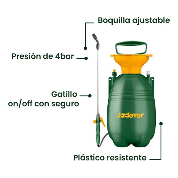 PULVERIZADOR MANUAL JADEVER 5.00LT (REF JDRS1550)