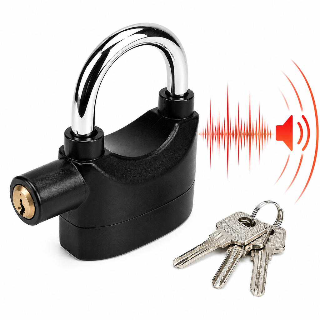 CANDADO CON ALARMA DE 70MM
