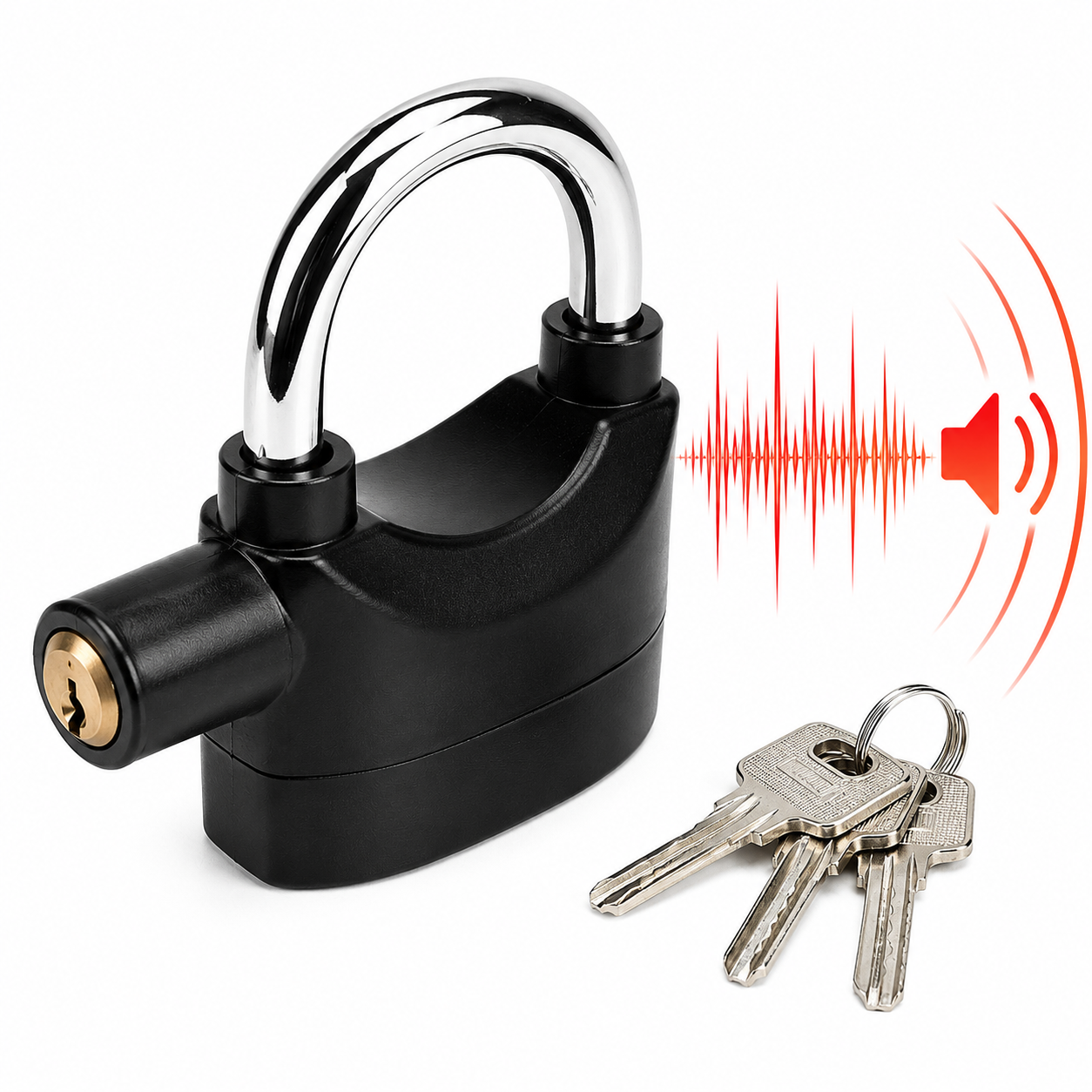 CANDADO CON ALARMA DE 70MM