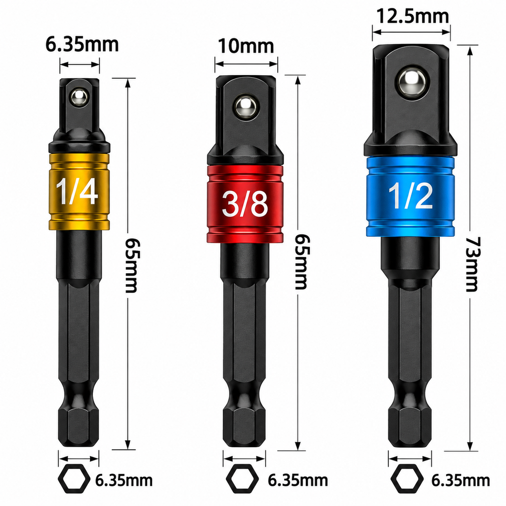 Adaptador de Taladro a Tubo Recto 3 Piezas