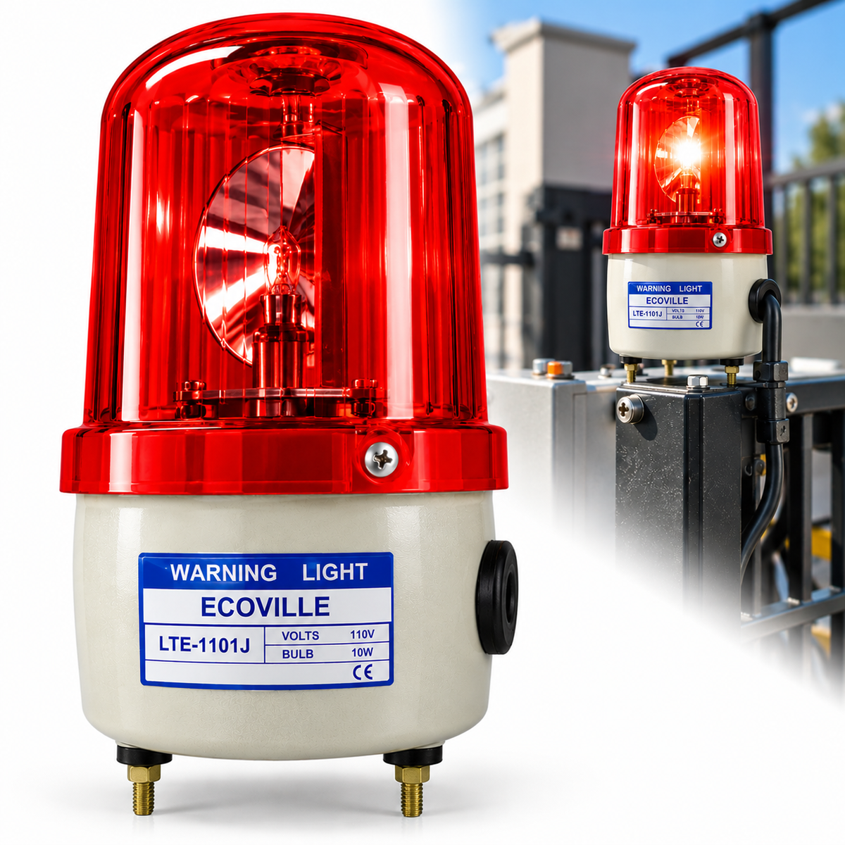 Baliza Giratoria DC12V Rojo