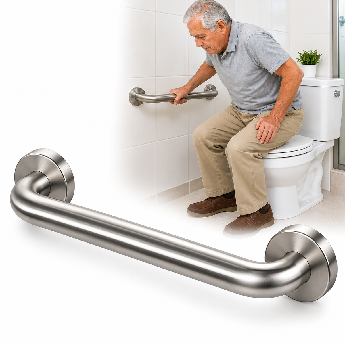 Barra de Apoyo para Baño Inoxidable Astra 40 cm
