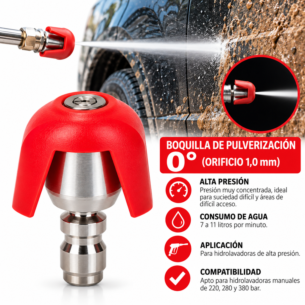 Pico para Hidrolavadora Rojo 0°