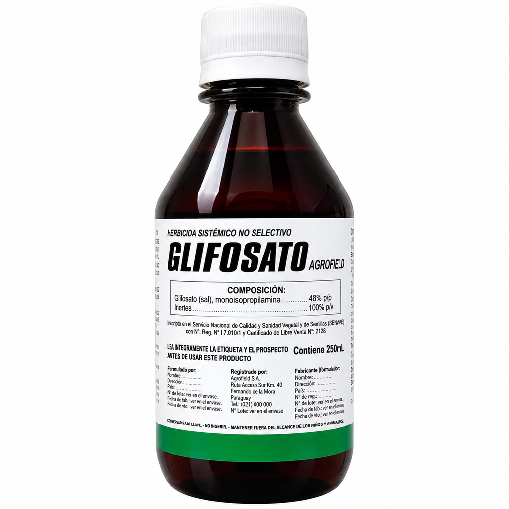 Herbicida Glifosato 480 Agrofield 250cc (C.K. Yuyo Total)