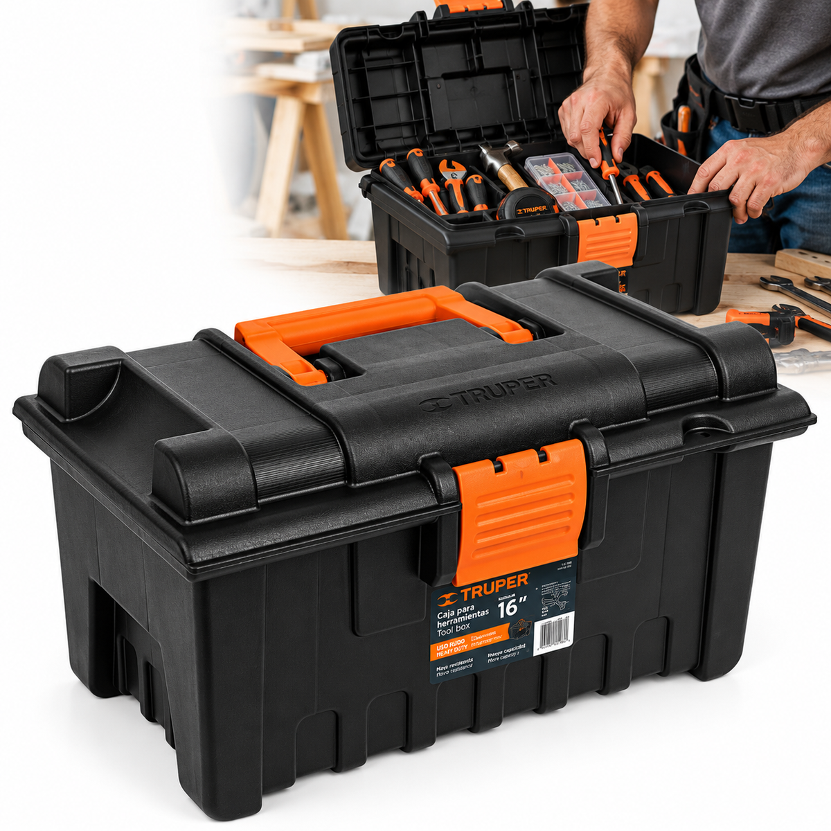 Caja de Herramientas Truper Plástica 16.00" (Ref. 19790)