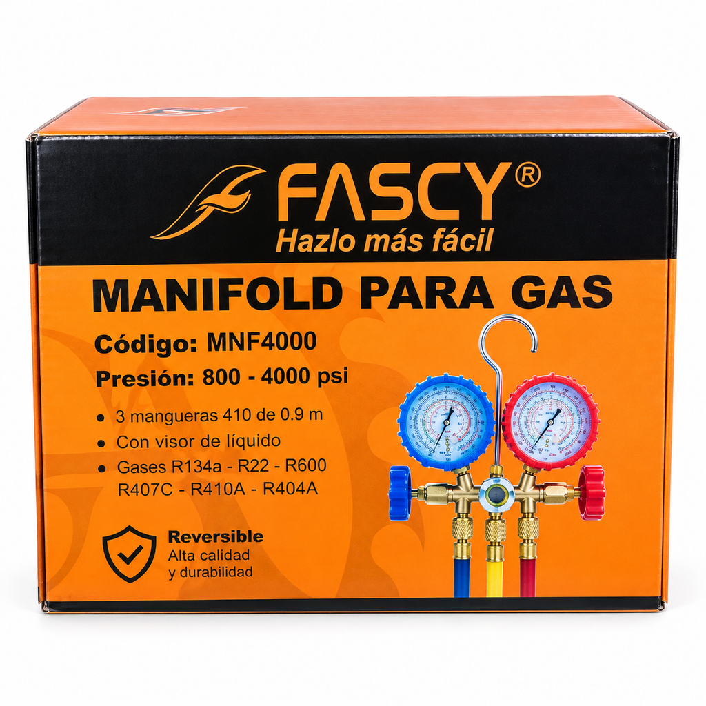 Regulador de Gas para Aire Acondicionado Fascy 4000 PSI (Manifold)