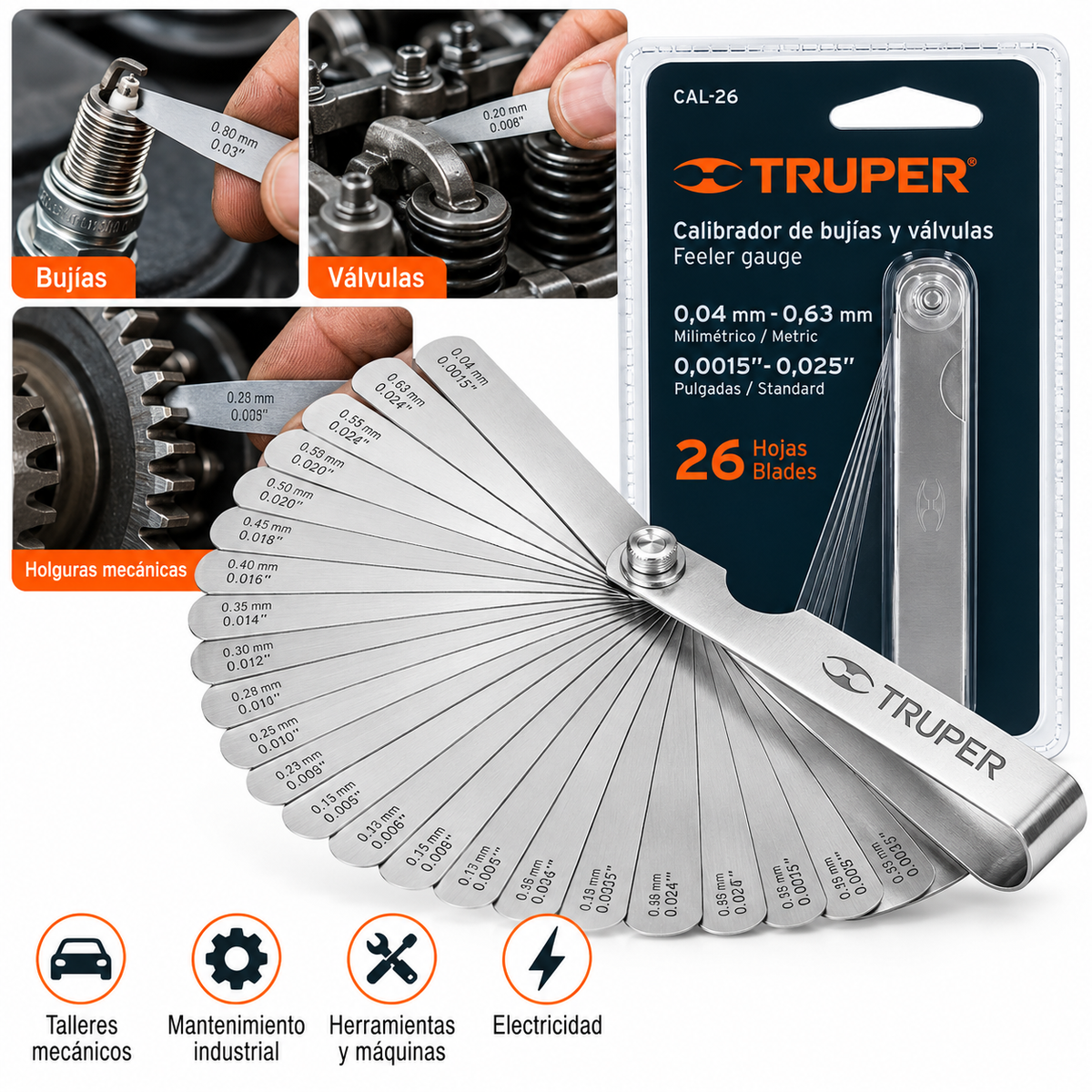 Galga Expesor Truper 26 Hojas (Ref. 14396)