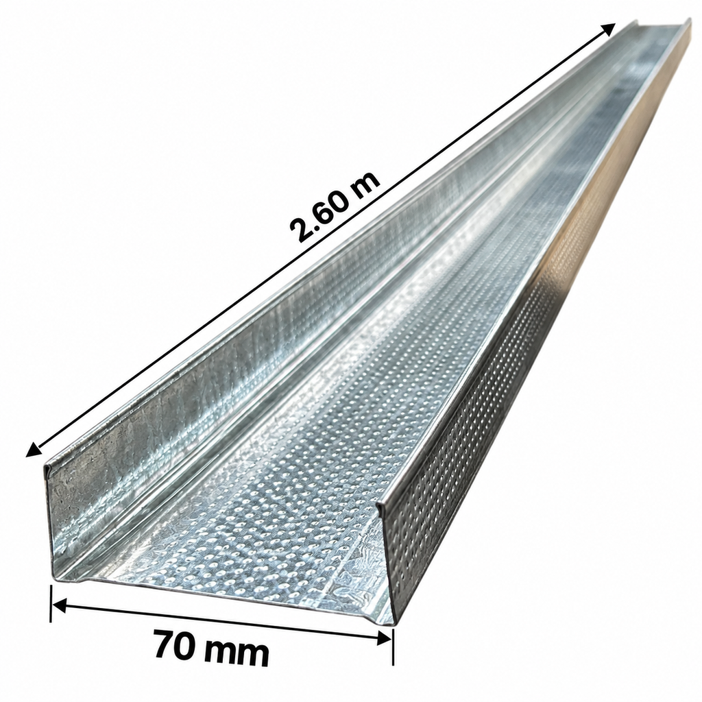 Cielo Raso Peril Metal Solera Ancha 70 mm x 2.60 m (por Tira)