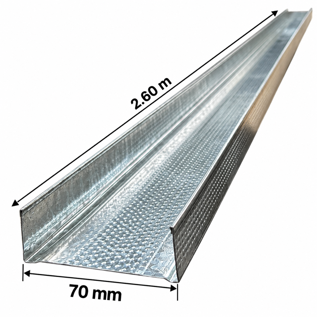 Cielo Raso Peril Metal Solera Ancha 70 mm x 2.60 m (por Tira)