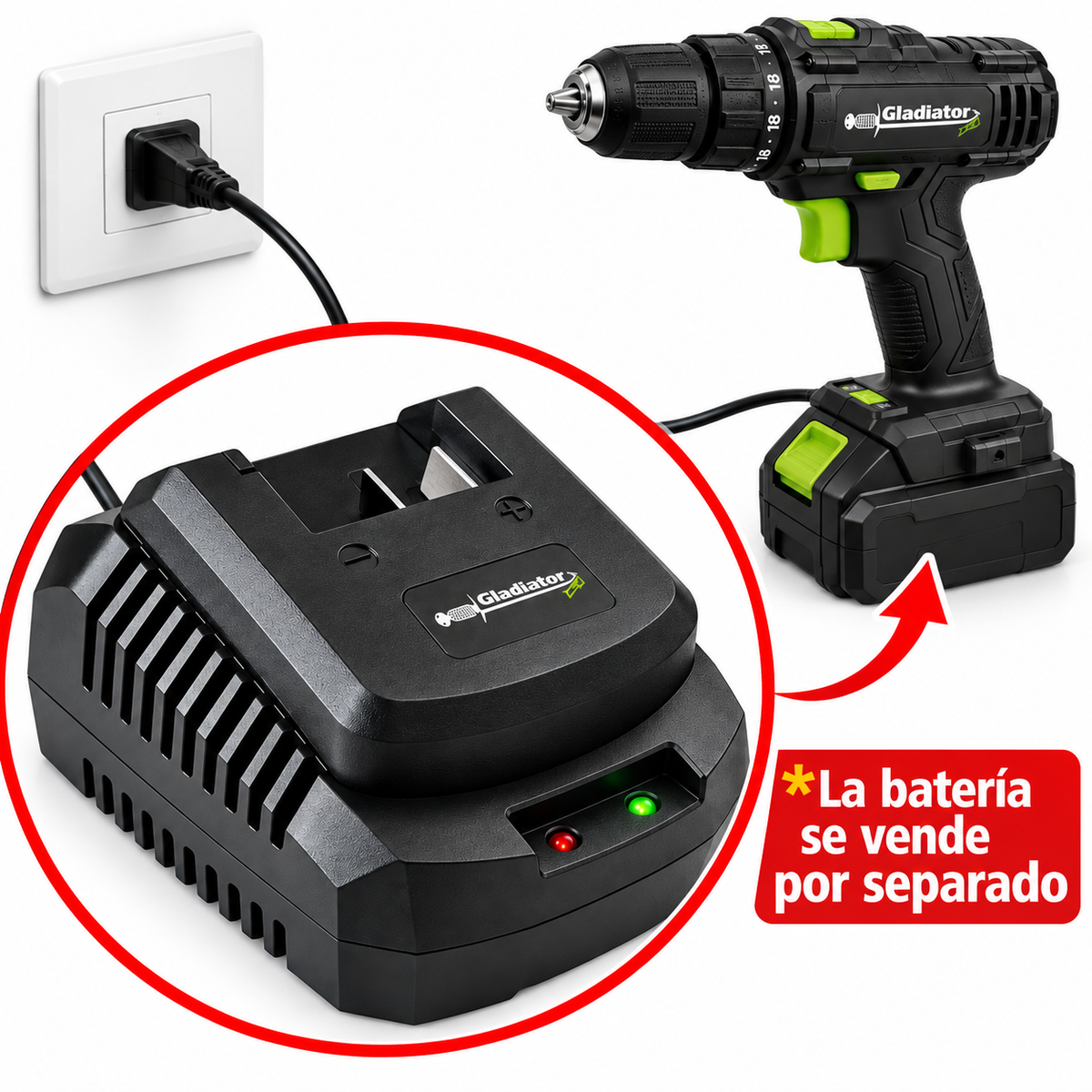 Cargador de Batería 21V Gladiator
