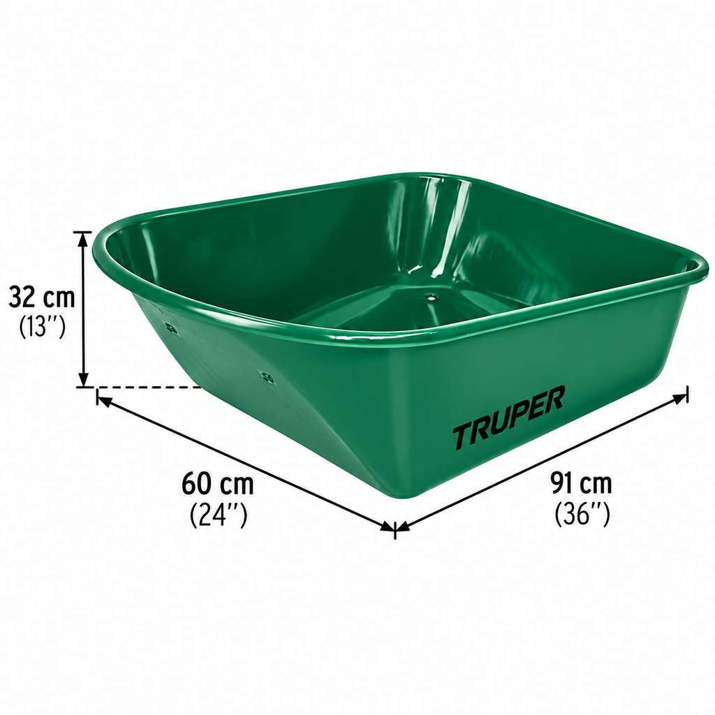 Carretilla Truper Verde Reforzada Inflable 70.00 L (Ref. 11761)