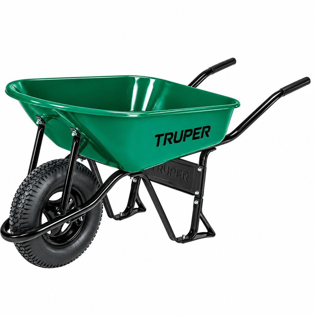 Carretilla Truper Verde Reforzada Inflable 70.00 L (Ref. 11761)