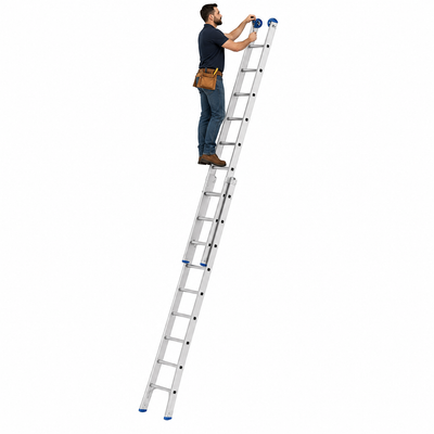 Escalera de Aluminio Tipo ANDE 10 Peldaños 5.70 m (Ref. PO10)