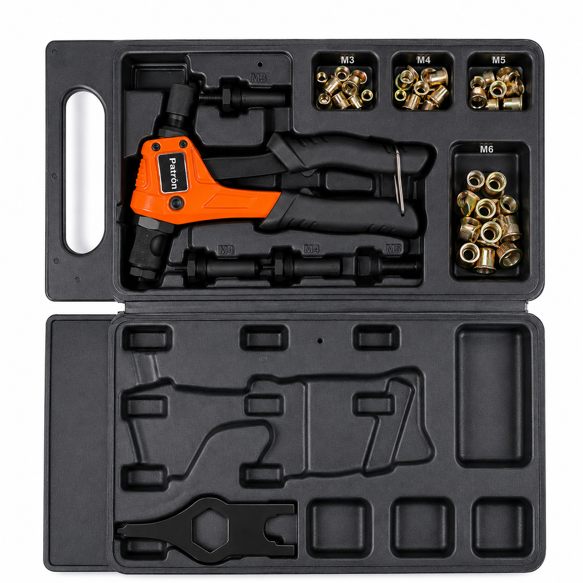 Kit Remachadora de Tuercas Gardex (M3-M6)