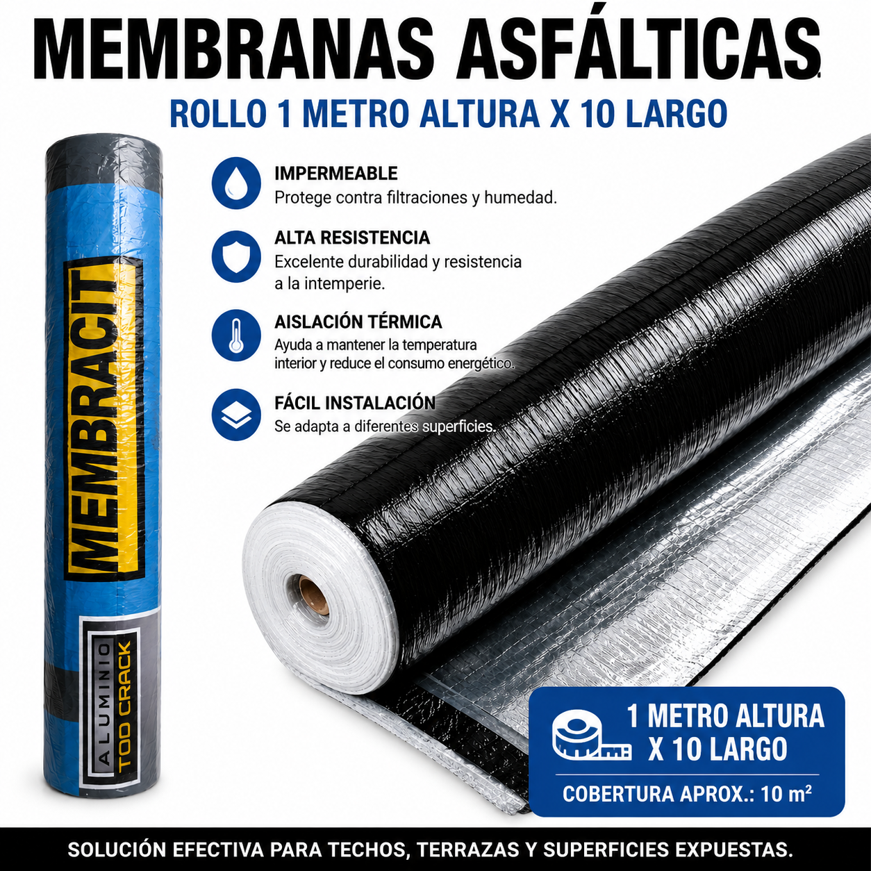 Rollo de Membrana Asfáltica 4 mm - 36 kg