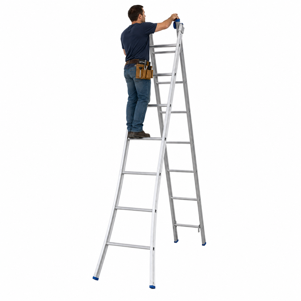 ESCALERA DE ALUMINIO EXTENSIBLE 7 PELDAÑOS 3.39MT