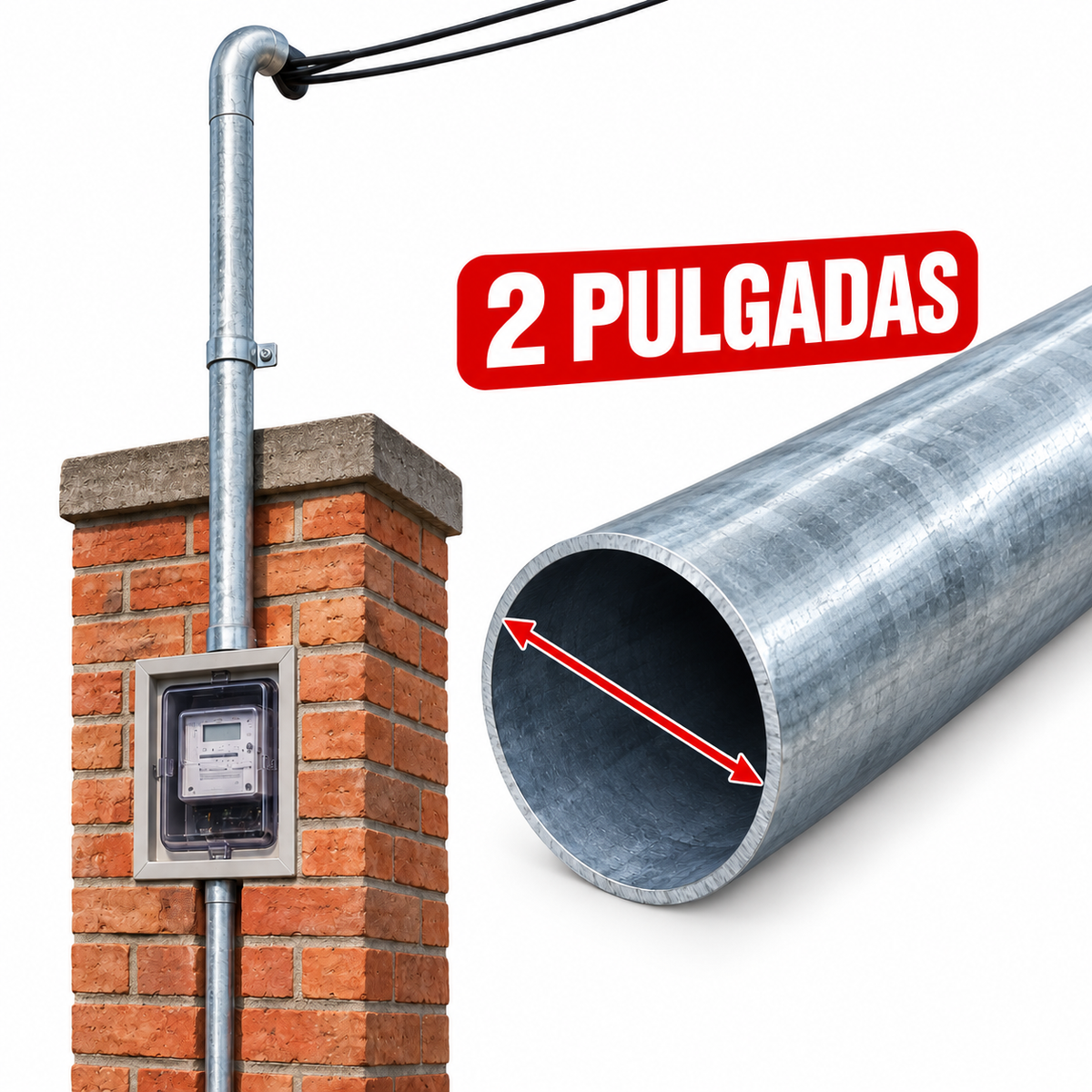 Caño Galvanizado Liviano 2.00" (Sin Curva x 1.85mm)