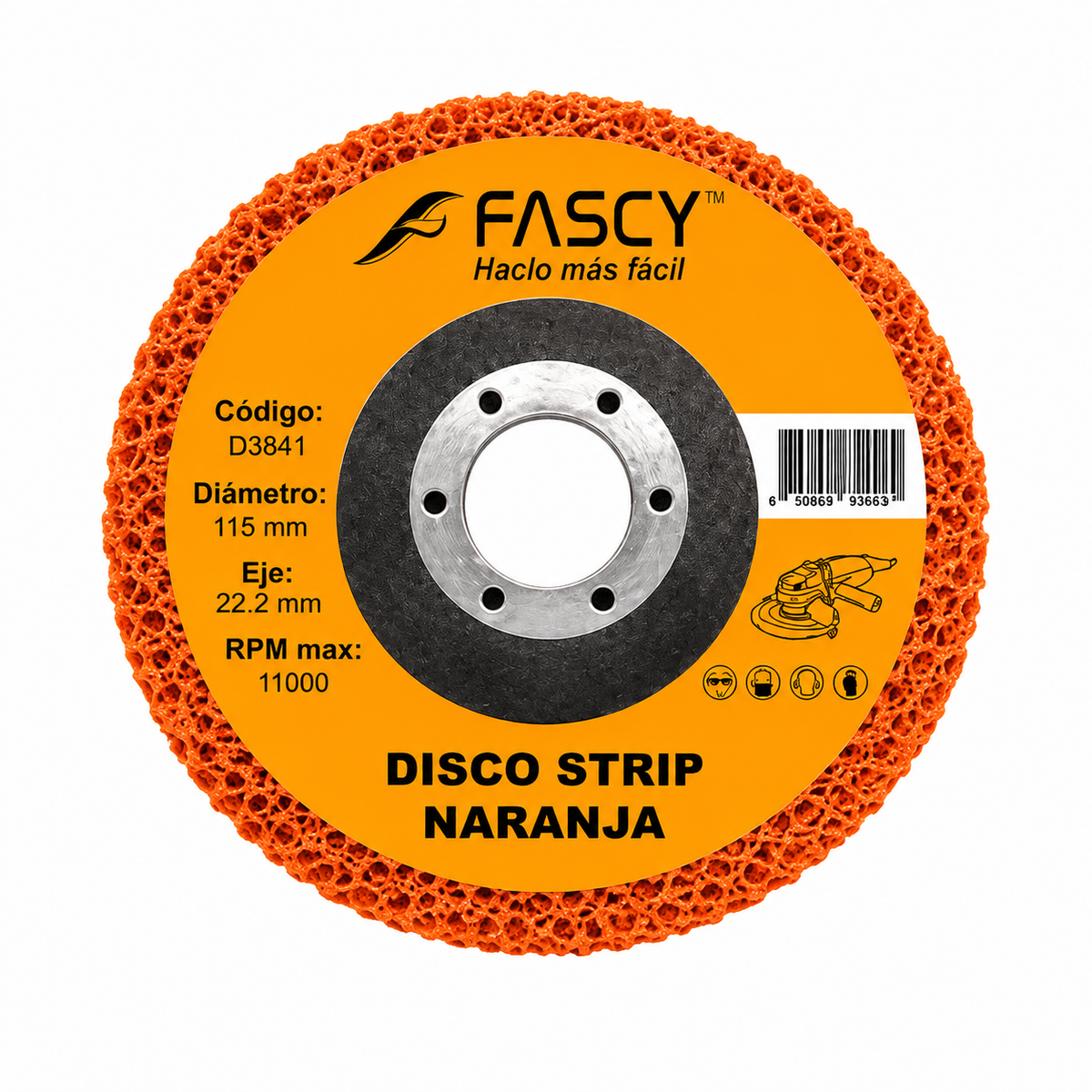 Disco Strip Fascy Naranja 115 mm