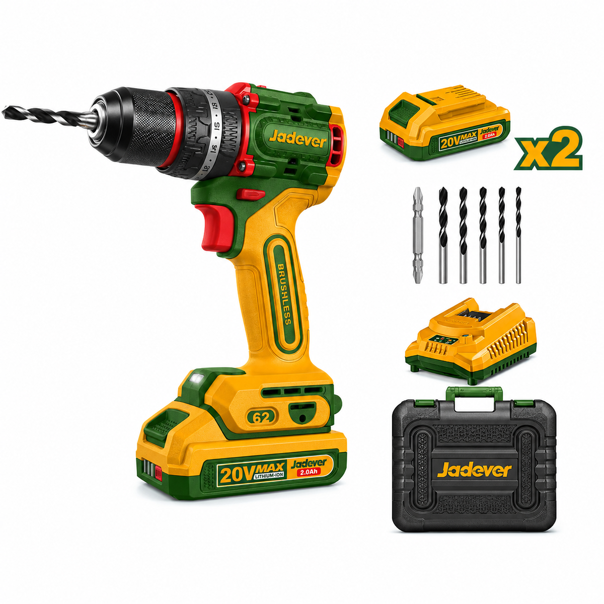 Taladro a Batería Jadever 20V con Batería