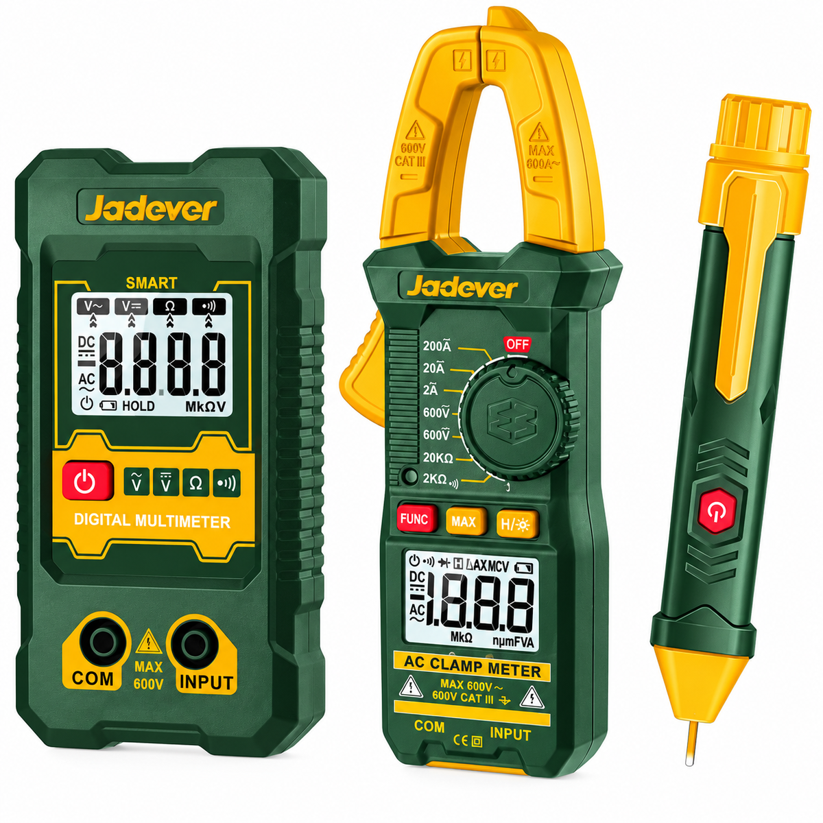 Kit Tester Digital para Electricista Jadever 3 Piezas (Ref. JDDM94011)