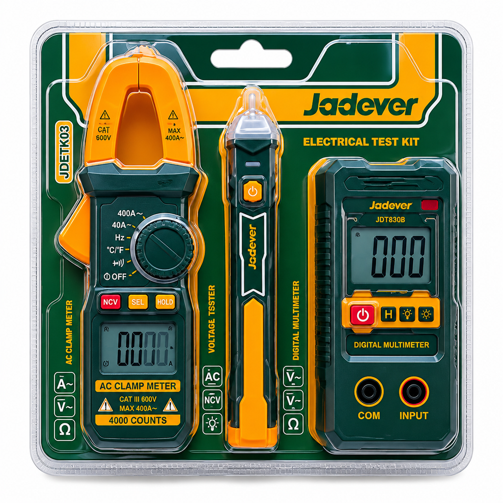 Kit Tester Digital para Electricista Jadever 3 Piezas (Ref. JDDM94011)