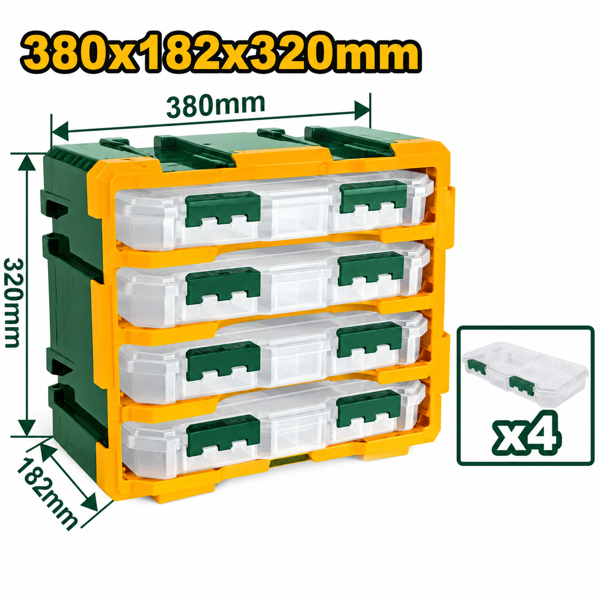 Caja Organizadora de Herramientas 4 Módulos Jadever