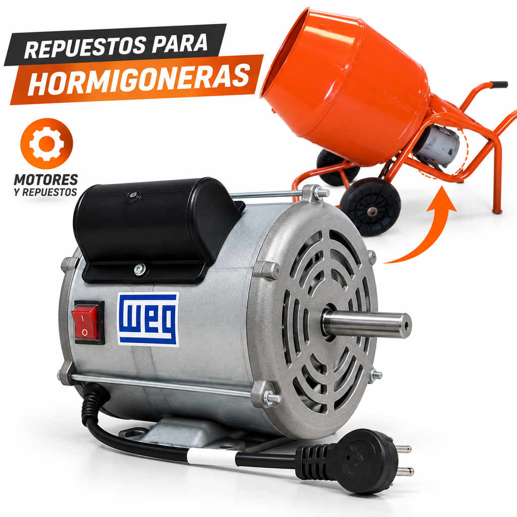 Motor para Hormigonera Weg Baja Revolución 0.75 HP (3/4)