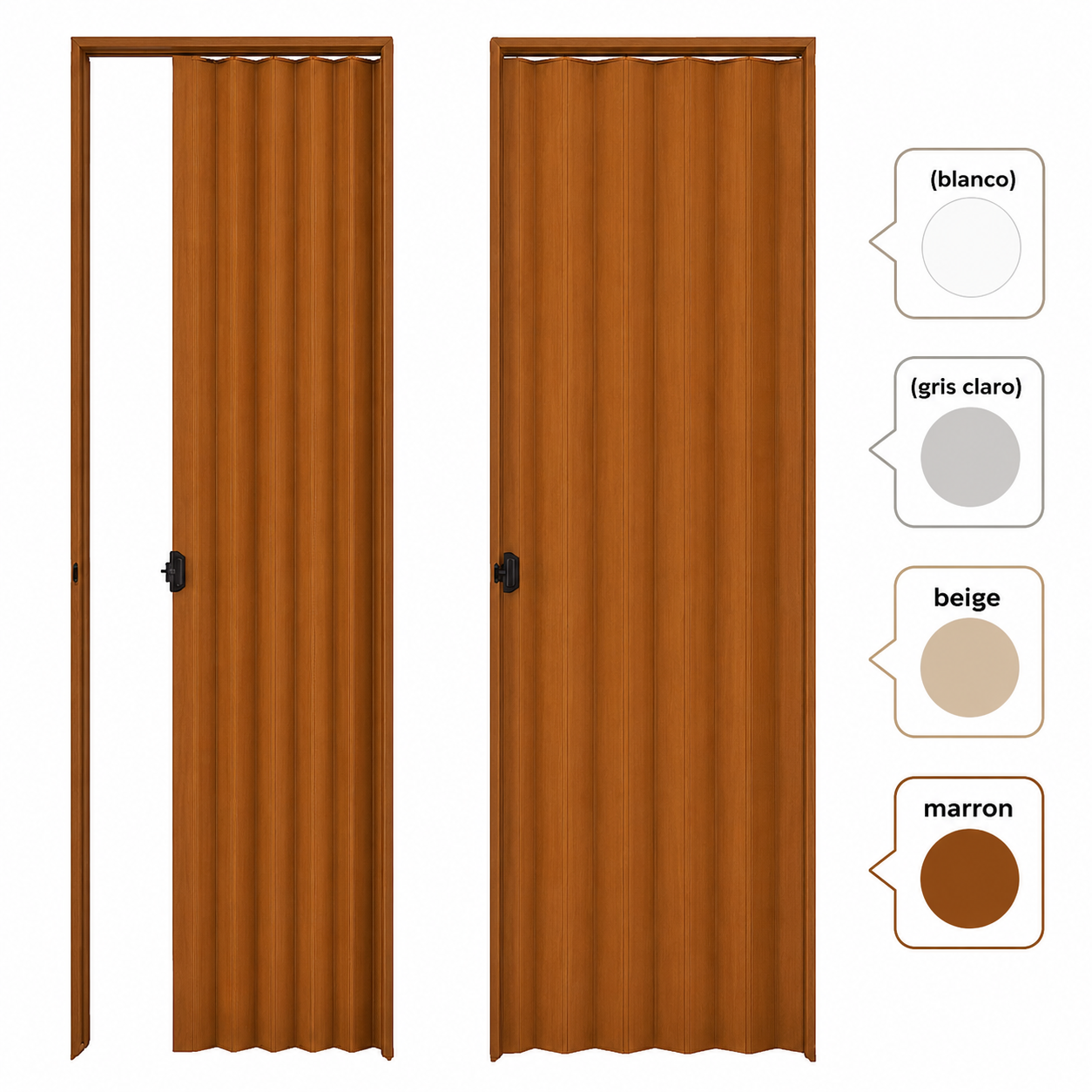 PUERTA PVC PLEGADIZA 2.10 X 0.80MT