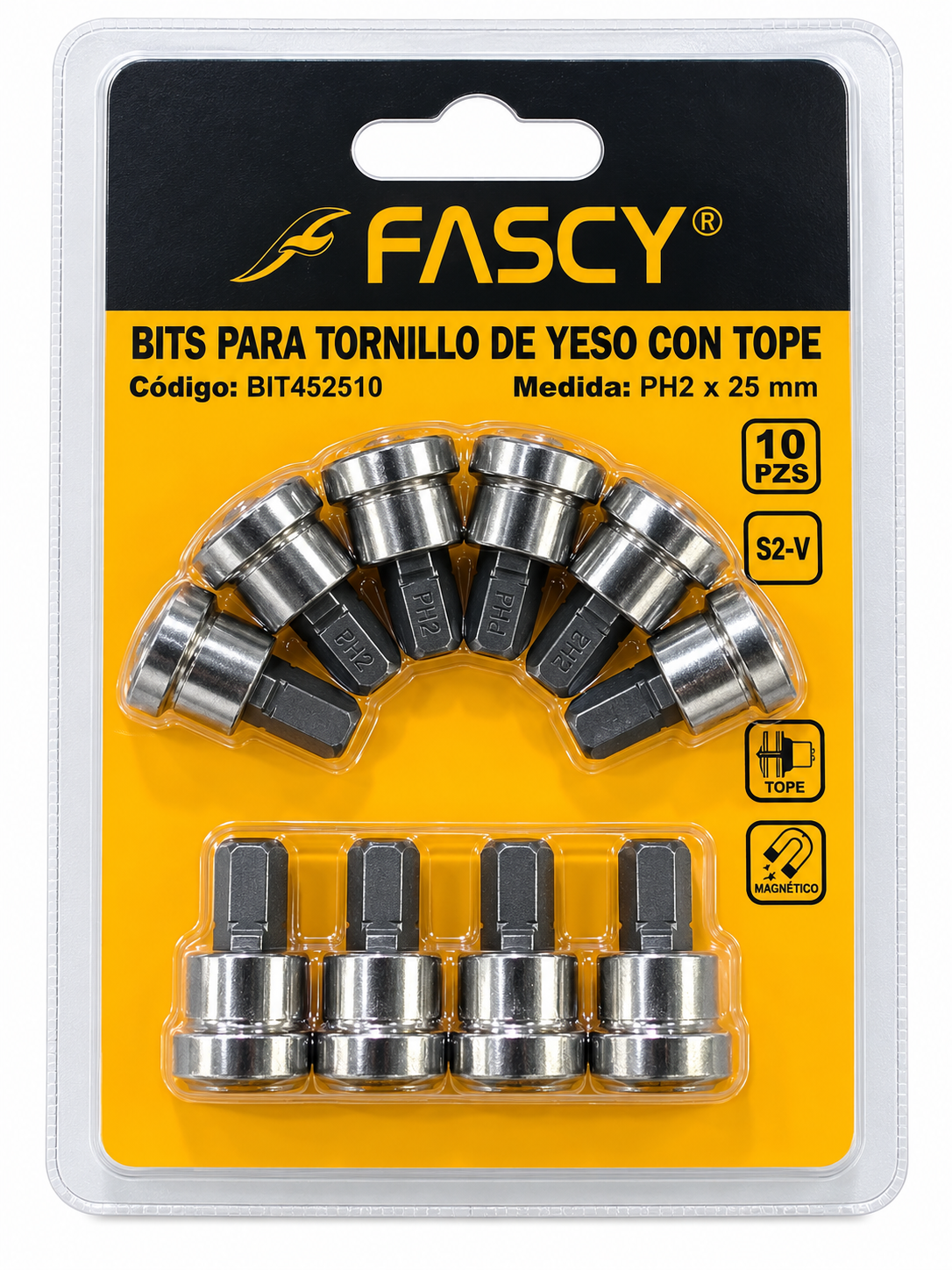 Bit para Tornillo con Tope Fascy 25 mm x 10 Unidades