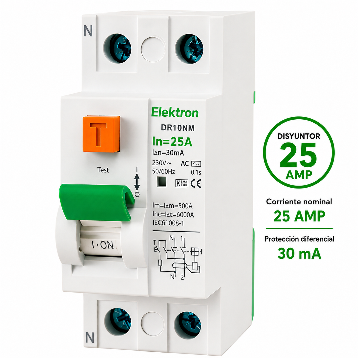 Disyuntor Diferencial Elektron 2x25A