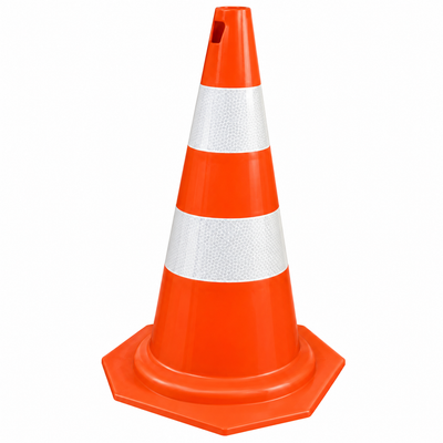 Cono Señalizador Plástico 50 cm Naranja y Blanco