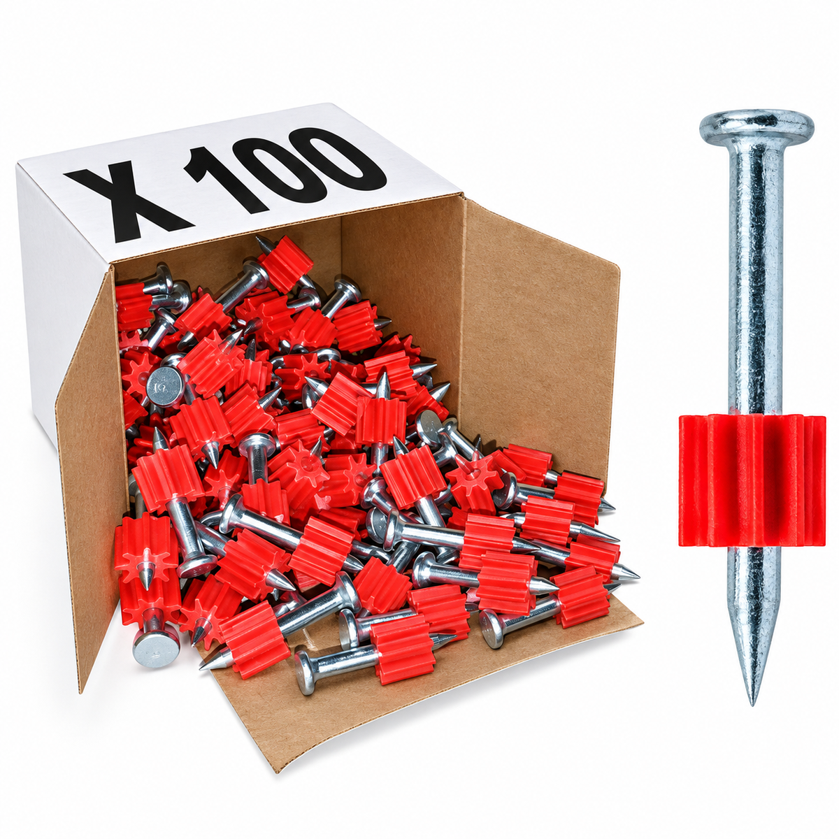 Clavo con Pólvora para Fijación Directa 1.1/2 x 13 - Caja 100 Unidades