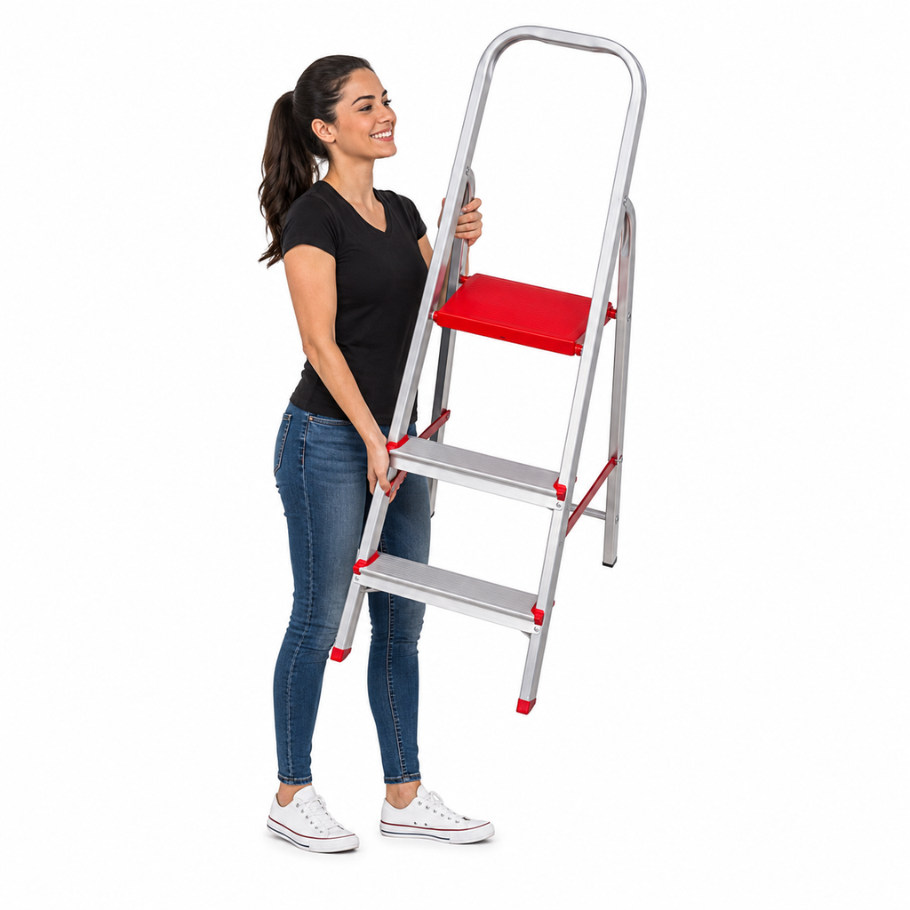 Escalera de Aluminio Doméstica 3 Peldaños (Ref. E1203)
