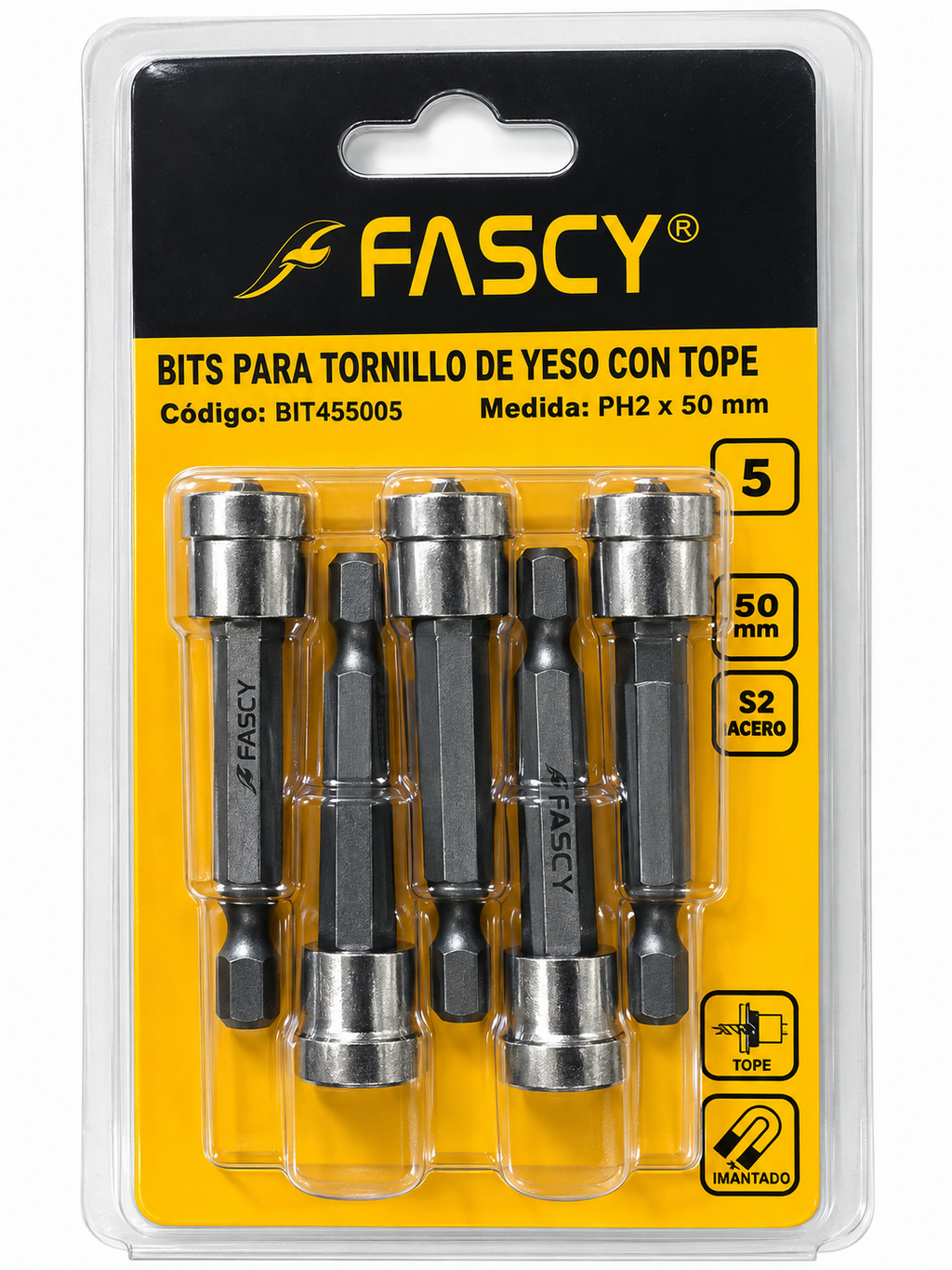 Bit para Tornillo con Tope Fascy 50 mm x 5 Unidades