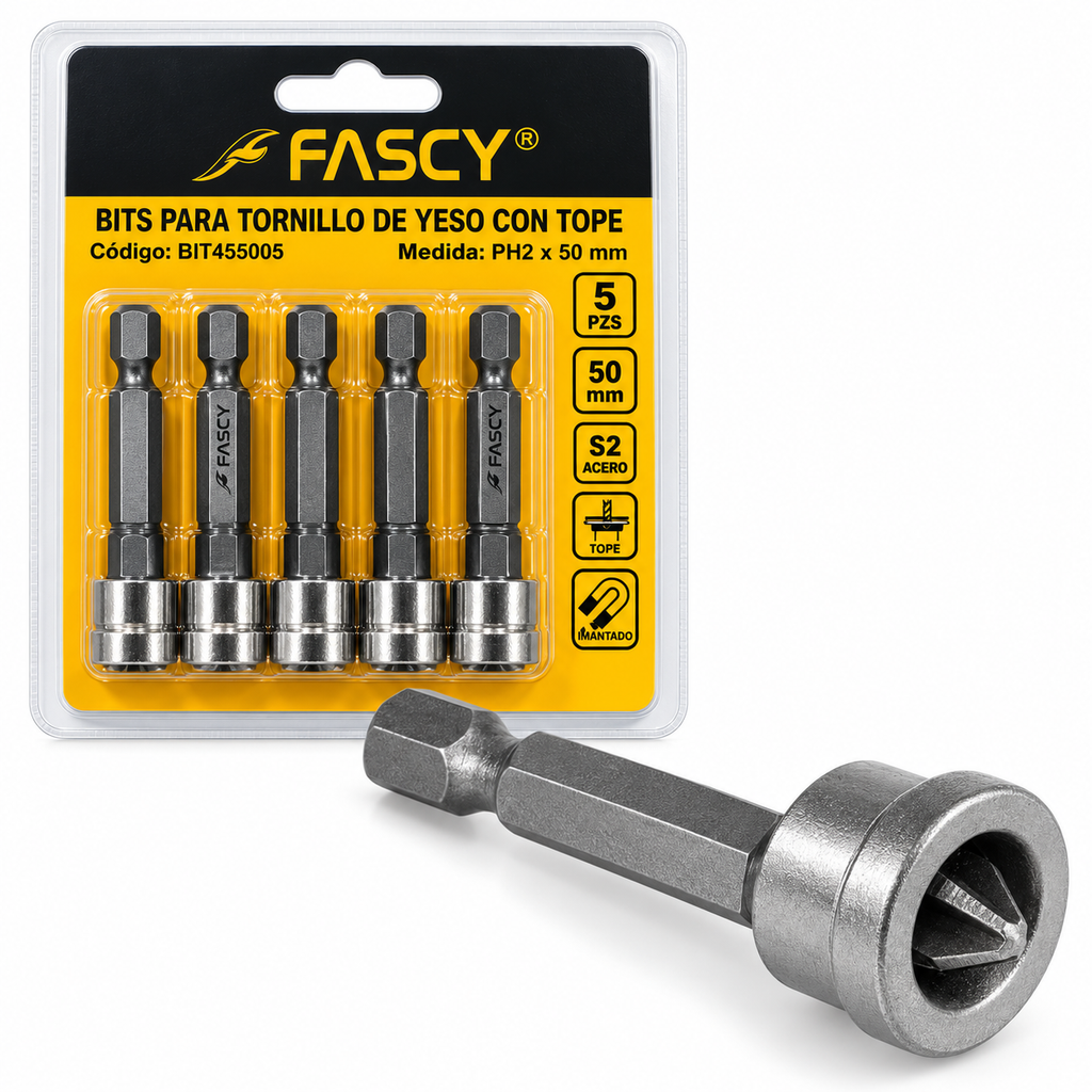 Bit para Tornillo con Tope Fascy 50 mm x 5 Unidades