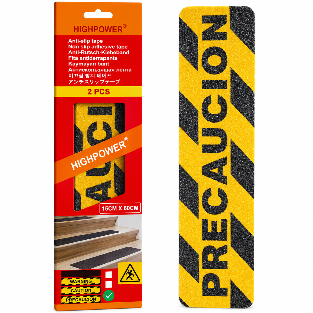 Adhesivo Antiderrapante Precaución por Par (60 x 15.00 cm)