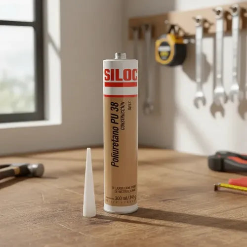 ADHESIVO DE POLIURETANO PARA CONSTRUCCION SILOC GRIS 420GR (REF PU38)