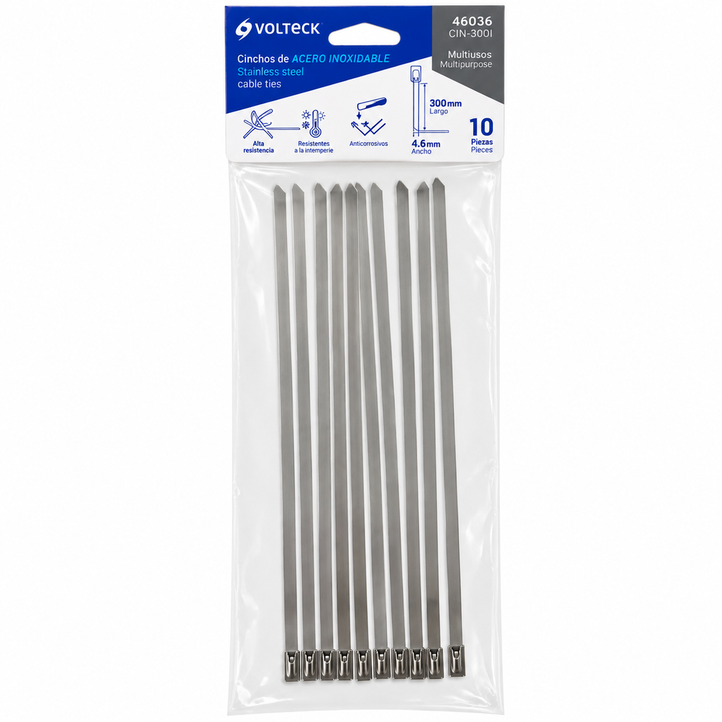 Collarín Metálico tipo Suncho Voltech 300 mm