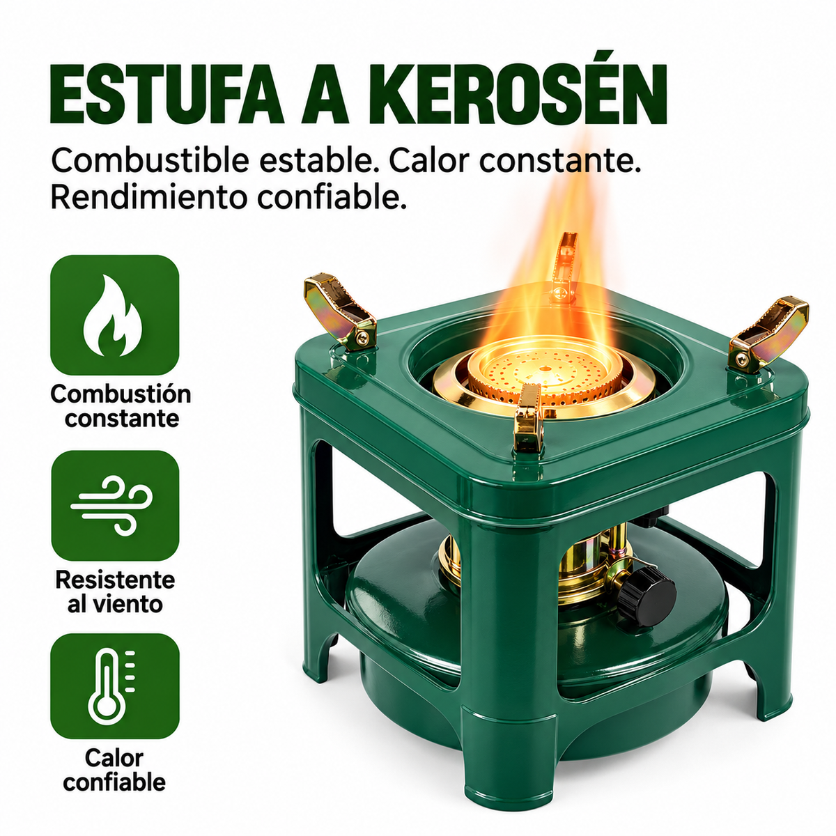 Cocina a Kerosene Portátil Verde