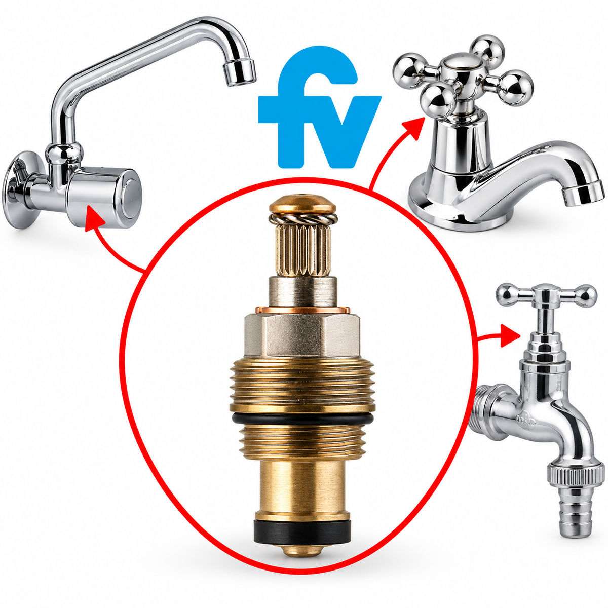 Vástago de Repuesto FV Fría Corto 1/2"