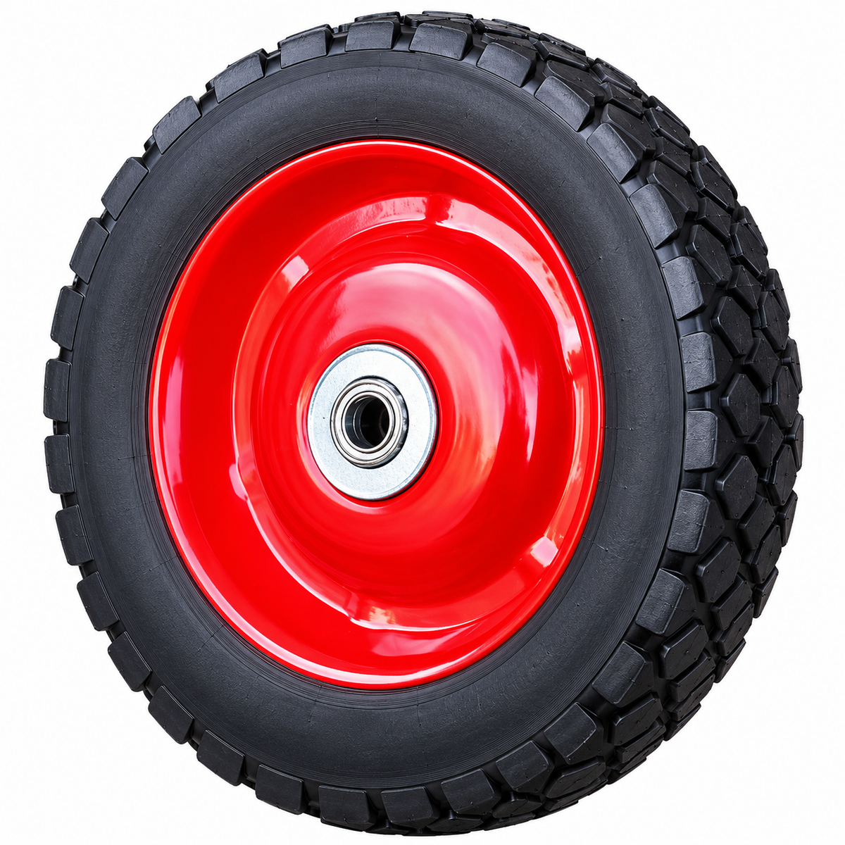 Rueda con Llanta Metálica Roja 180 mm