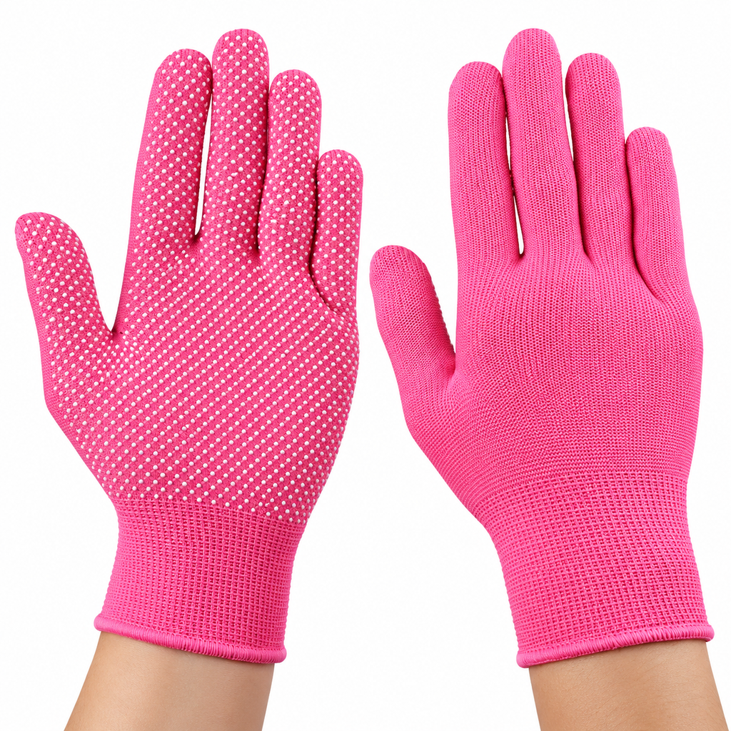 Guante de Tela con Puntitos Rosado