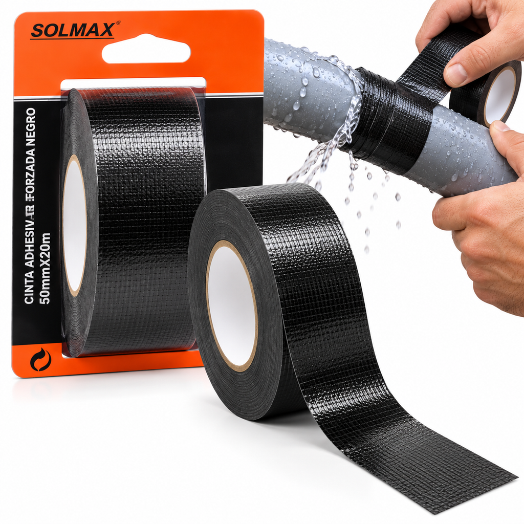 Cinta Racing Solmax Negro 38 mm x 20 m