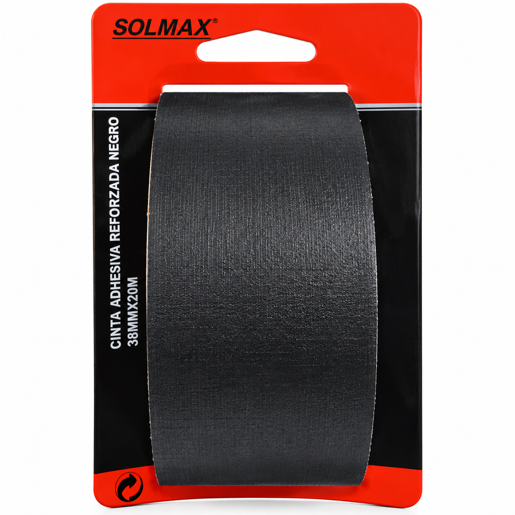 Cinta Racing Solmax Negro 38 mm x 20 m