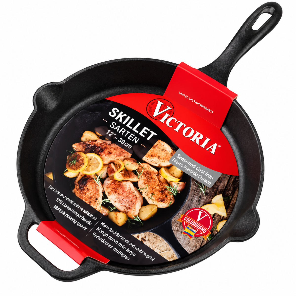 Sartén de Hierro Fundido Victoria 30.00 cm (Ref. 605)